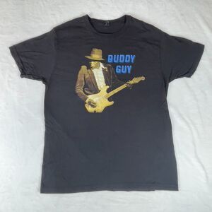Tultex Pre Shrunk Tee Shirt Mens Large Black Buddy Guy Ringspun Cotton Crew Neck